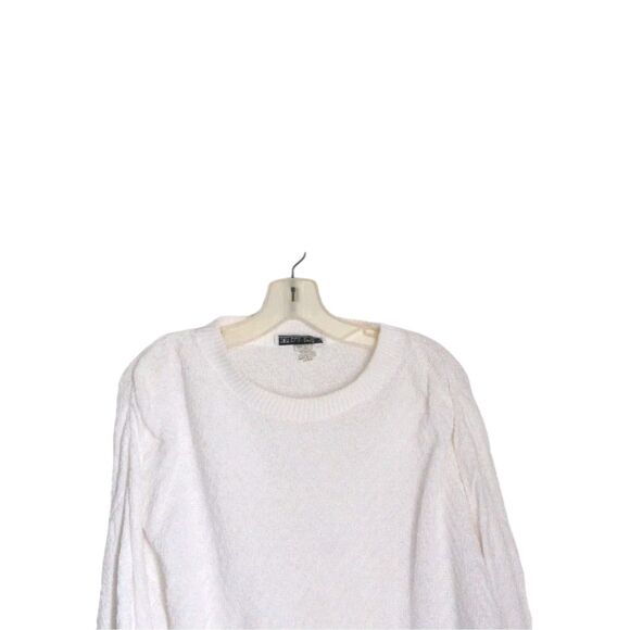 Vtg Serious Affairs Mens Sweater Crew Neck White Cotton Made in USA Size L - Picture 2 of 5